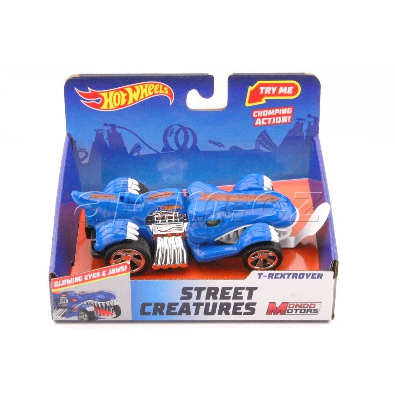 Hot Wheels Street Creatures T Rextroyer Blue Svetlo A Zvuk Ajom Cz