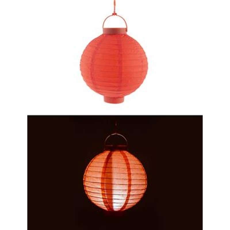 Lampion 20cm s LED světlem červený