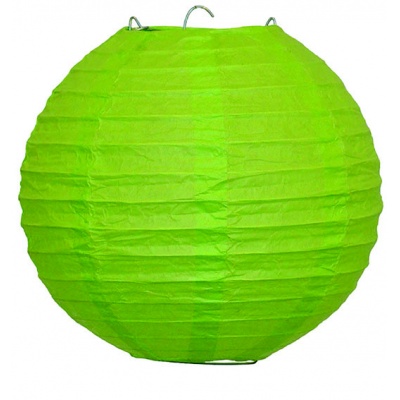 Papírový kulatý lampion - zelený
